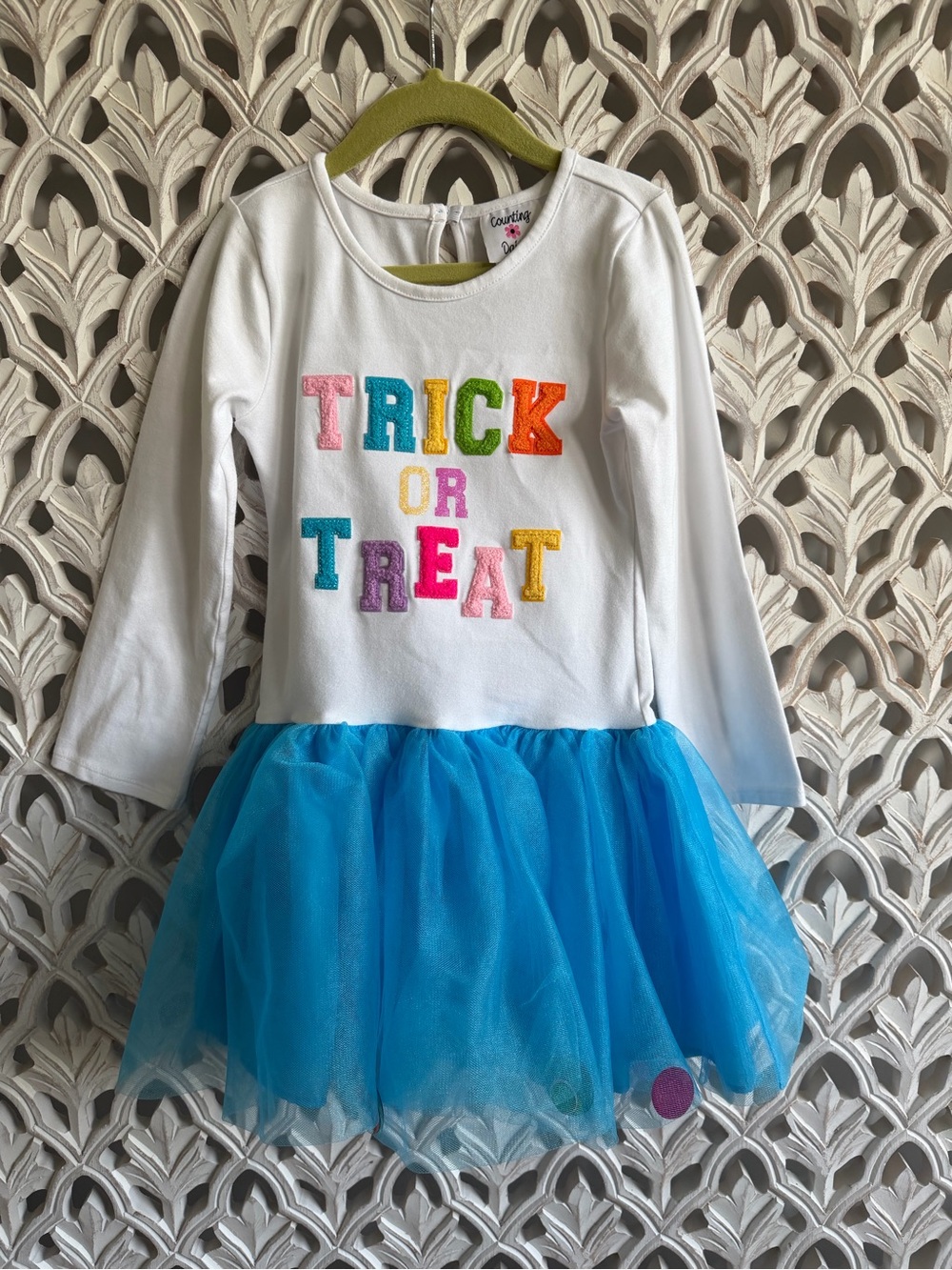 Counting Daisies Trick or Treat Tutu Dress Girls 6/6X Halloween